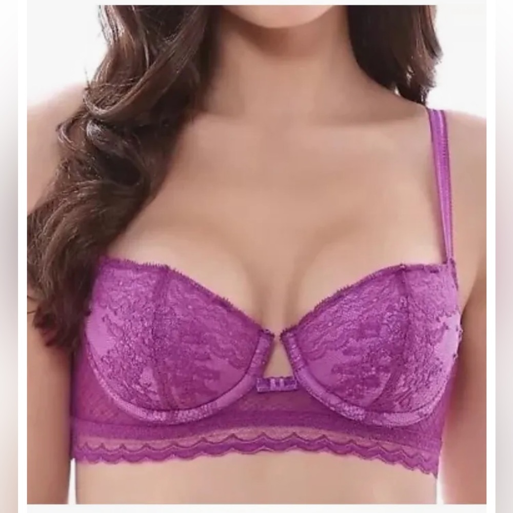 COPY - WACOAL LACE DEMI PUSH UP UNDERWIRE BRA SIZE 32DD PEONY #WE116002